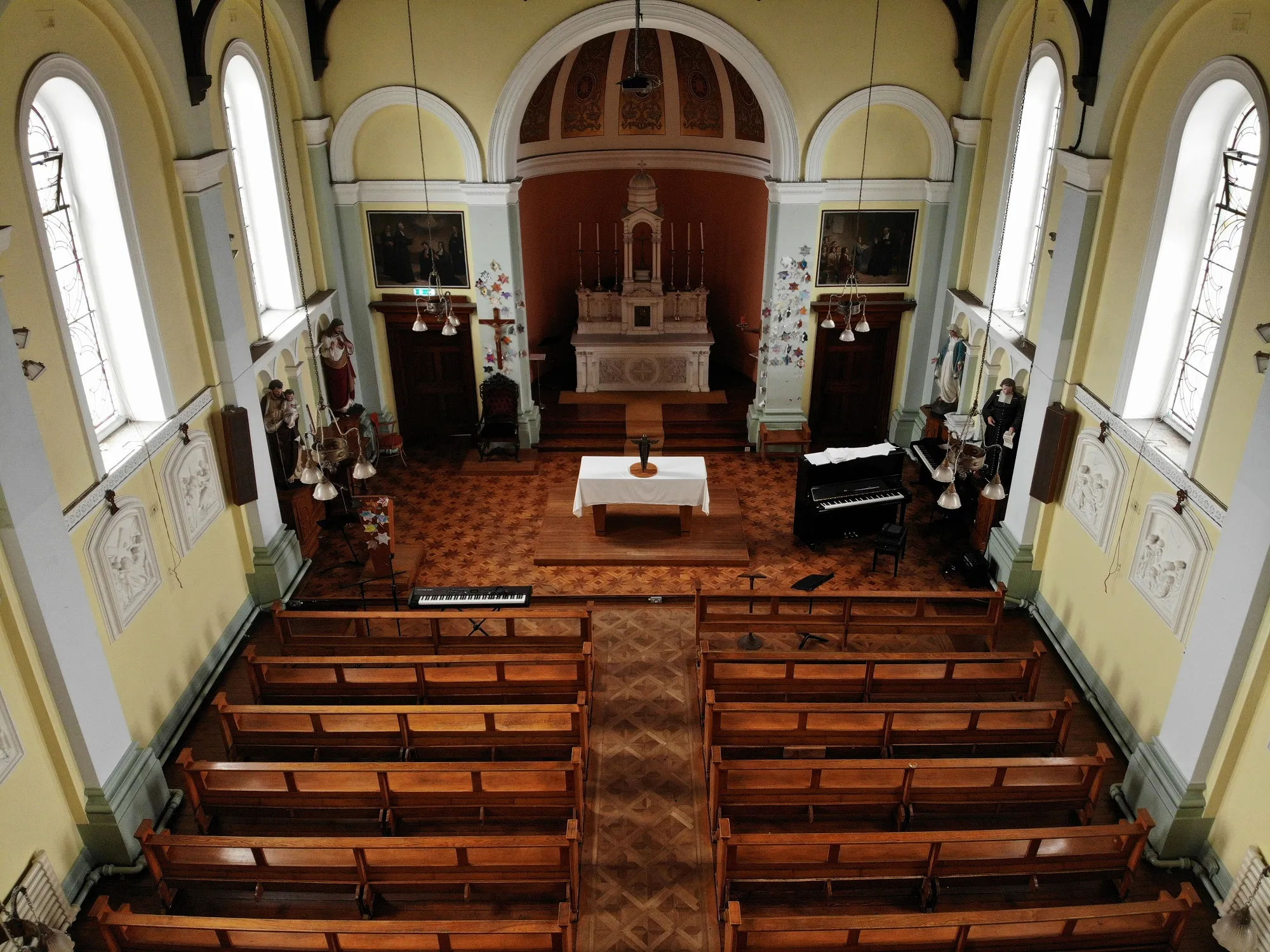 The college chapel seen from the gallery