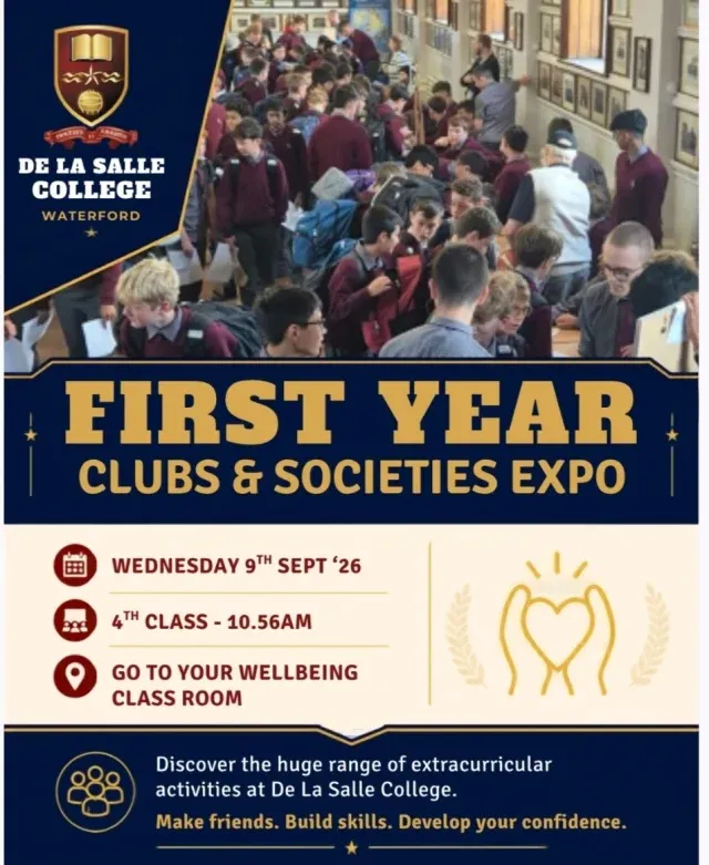 The college notice for the First Year Clubs and Societies Expo